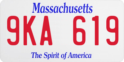 MA license plate 9KA619