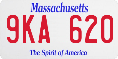 MA license plate 9KA620