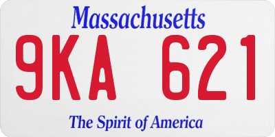 MA license plate 9KA621