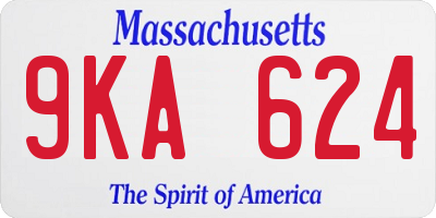 MA license plate 9KA624