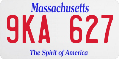 MA license plate 9KA627