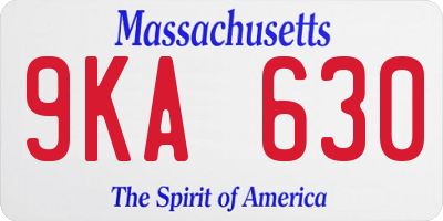MA license plate 9KA630