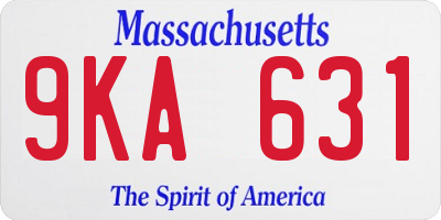 MA license plate 9KA631