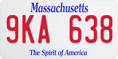 MA license plate 9KA638