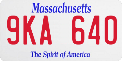 MA license plate 9KA640