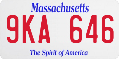 MA license plate 9KA646