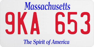 MA license plate 9KA653