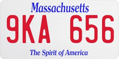MA license plate 9KA656