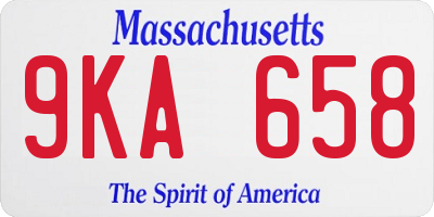 MA license plate 9KA658