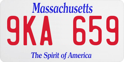 MA license plate 9KA659