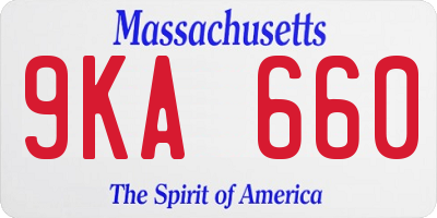 MA license plate 9KA660