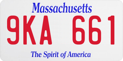 MA license plate 9KA661