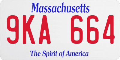 MA license plate 9KA664