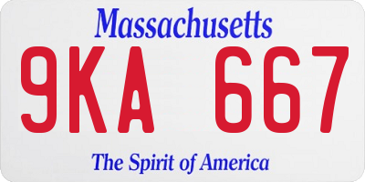 MA license plate 9KA667