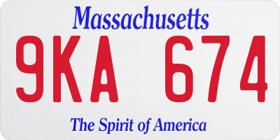 MA license plate 9KA674