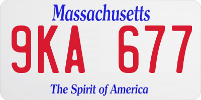 MA license plate 9KA677