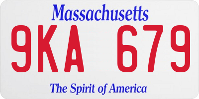 MA license plate 9KA679