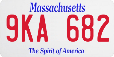 MA license plate 9KA682