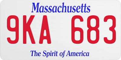 MA license plate 9KA683