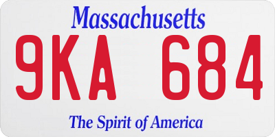 MA license plate 9KA684