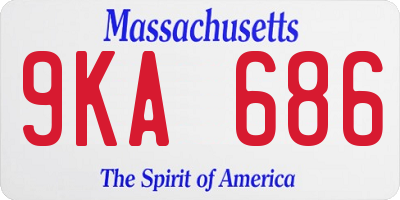 MA license plate 9KA686