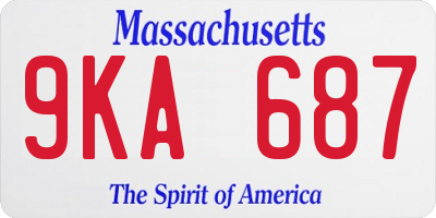 MA license plate 9KA687