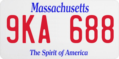 MA license plate 9KA688