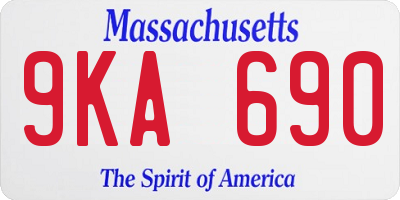 MA license plate 9KA690