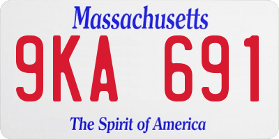 MA license plate 9KA691