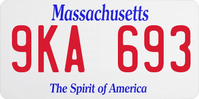 MA license plate 9KA693