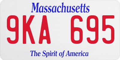 MA license plate 9KA695