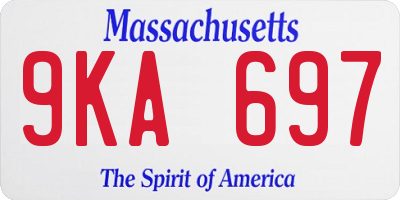 MA license plate 9KA697