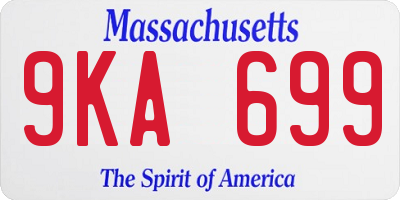 MA license plate 9KA699