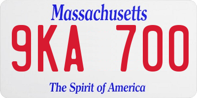 MA license plate 9KA700
