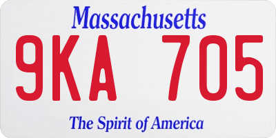 MA license plate 9KA705