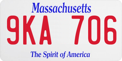 MA license plate 9KA706
