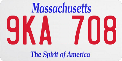 MA license plate 9KA708