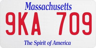 MA license plate 9KA709