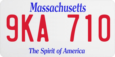 MA license plate 9KA710
