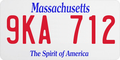MA license plate 9KA712