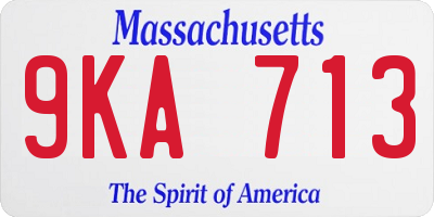 MA license plate 9KA713