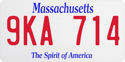 MA license plate 9KA714