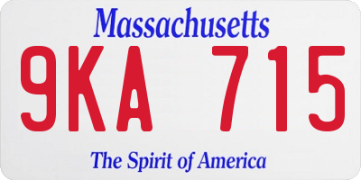 MA license plate 9KA715