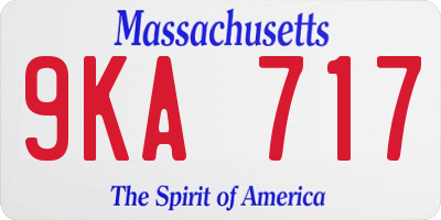 MA license plate 9KA717