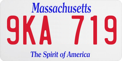 MA license plate 9KA719