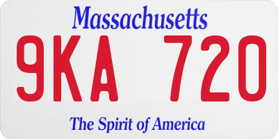 MA license plate 9KA720