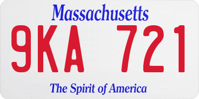 MA license plate 9KA721