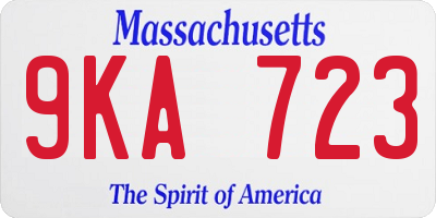 MA license plate 9KA723