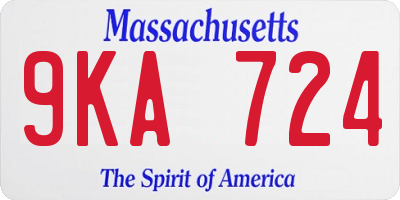 MA license plate 9KA724