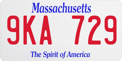 MA license plate 9KA729